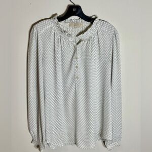 Loft White/ gray blouse